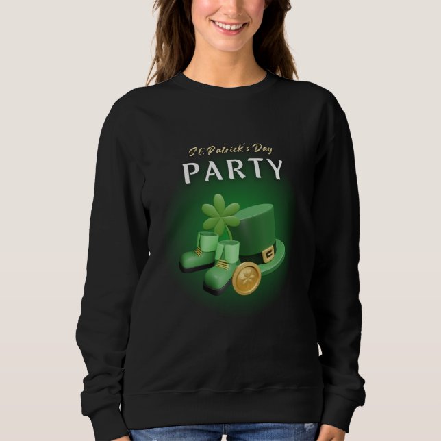 Moletom Rua. Patricks Day Lucky Irish - Engraçado Lucky Ir (Frente)