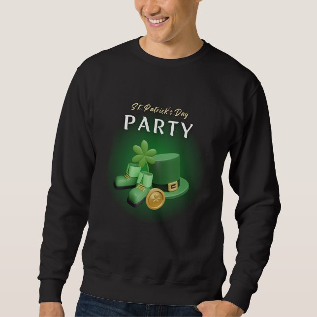 Moletom Rua. Patricks Day Lucky Irish - Engraçado Lucky Ir (Frente)