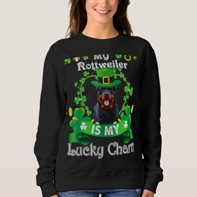 Moletom Rua Rottweiler Patrick S Day Irish Engraçado Lover (Frente)