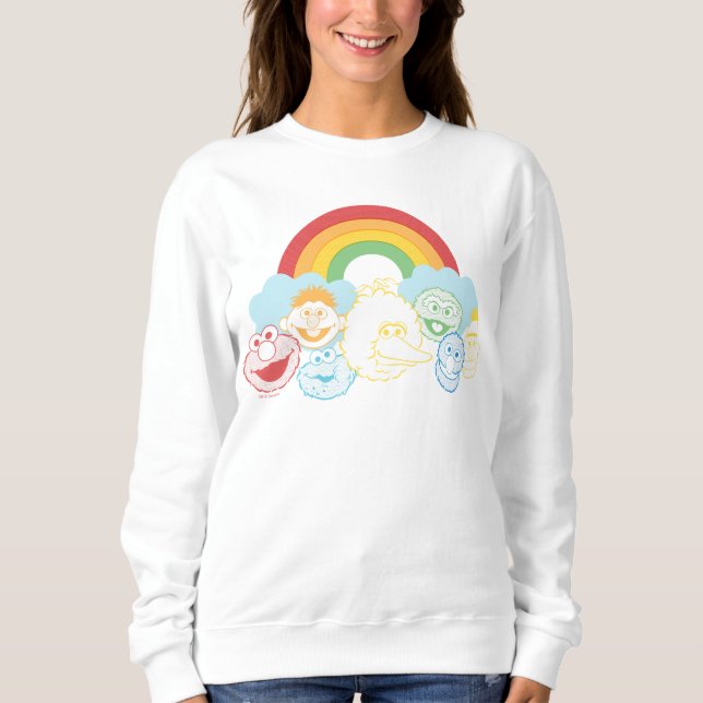 Moletom Rua Sésamo | Gráfico Arco-Íris (Frente)