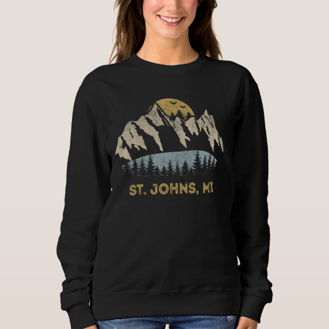 Moletom Ruas: Johns Michigan Mountain Sunset Sunrise MI (Frente)