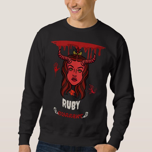 Moletom Ruby Current Retro Halloween Sangue Demon Designs  (Frente)