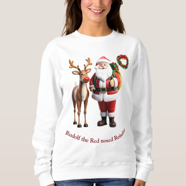 Moletom Rudolf, a rena de nariz vermelho (Frente)
