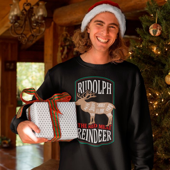 Moletom Rudolph de Carne Vermelha Renas - Gráfico de Açoug (Criador carregado)