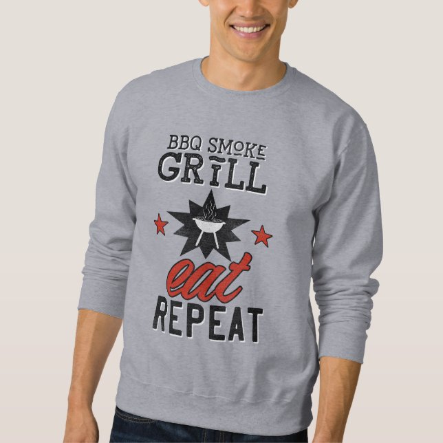 Moletom Rustic CHURRASCO Smoke Grill EAT REPEAT (Frente)