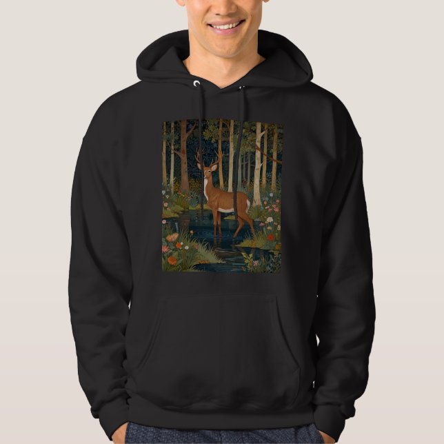 Moletom Rustic Deer Art: Boho Woodland Forest Greenery (Frente)