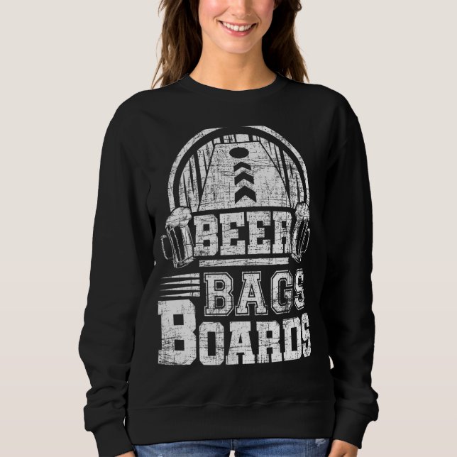 Moletom Sacolas de Cerveja Tábuas Cornhole Maltratadas (Frente)