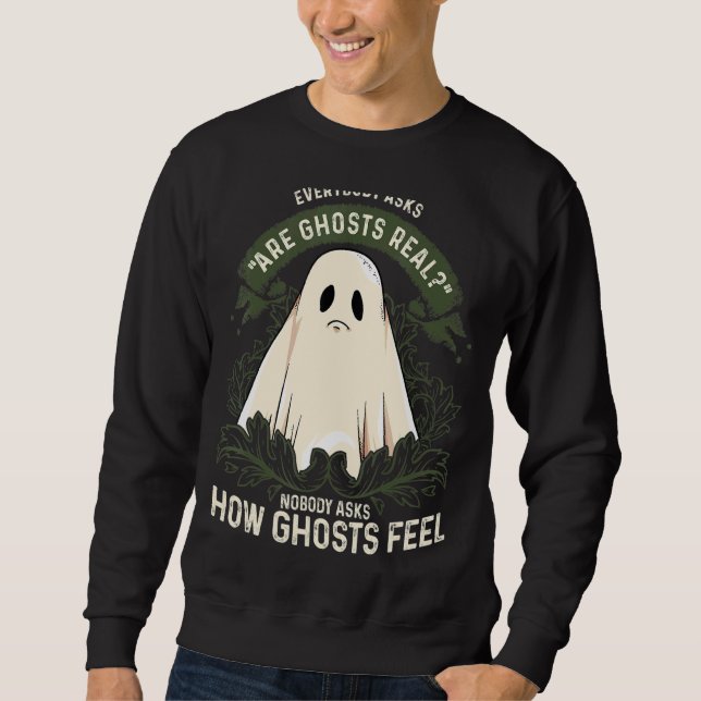 Moletom Sad Ghost Sheet Ghost Paranormal Ghost Hunting S (Frente)