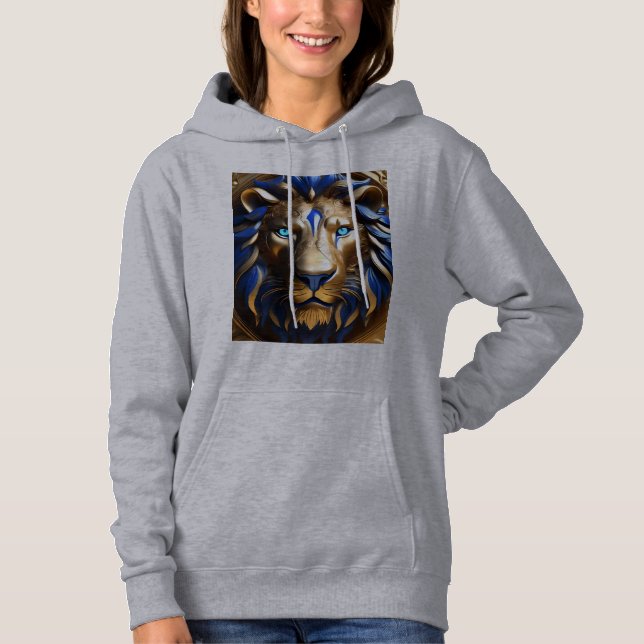 Moletom Safira Azul E Leão Dourado, (Frente)
