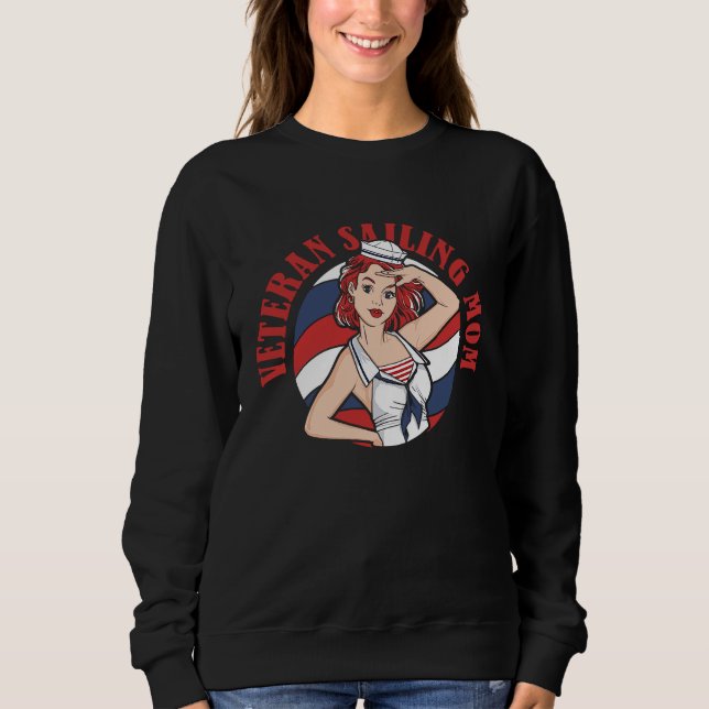 Moletom Sailor Veteran Captain Sailboat  Boat Sailing Mom (Frente)