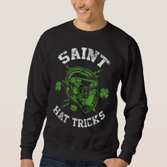 Moletom Saint Hat Tricks Leprechaun Lover Hockey St. Patri (Frente)