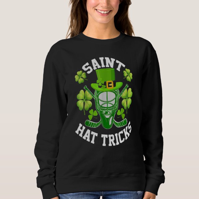 Moletom Saint Hat Tricks St Patrick's Day Hockey Hat Trick (Frente)