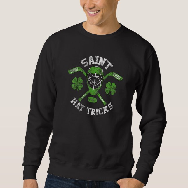 Moletom Saint Hattrick st Patrick's Day Hockey Hat Tricks  (Frente)