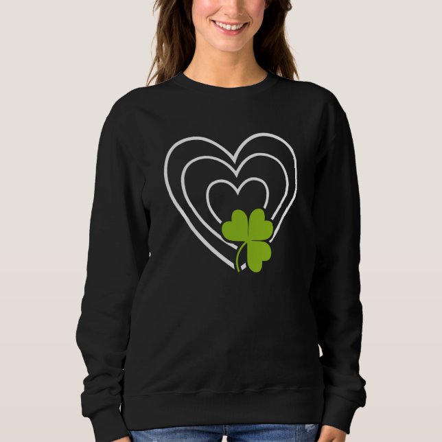 Moletom Saint Patrick's Day Green Heart Lucky Charm Paddy' (Frente)