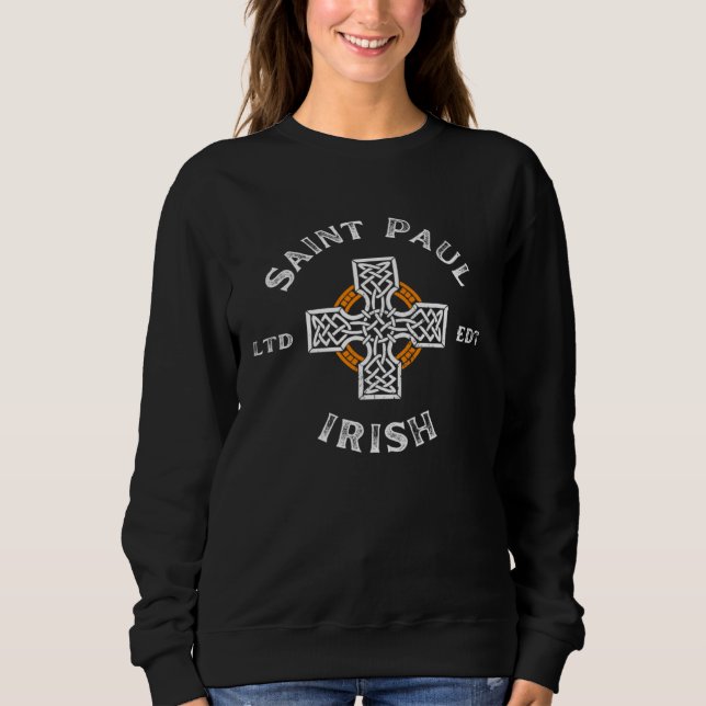 Moletom SAINT PAUL MINNESOTA Irish American Cross Badge (Frente)