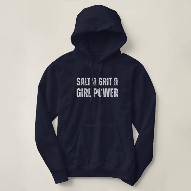 Moletom Sal & Grit & Poder Feminino na Pesca (Frente do Design)