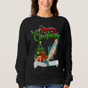 Moletom Salmão Peixe Decorações de Natal Santa Salmão Cris
