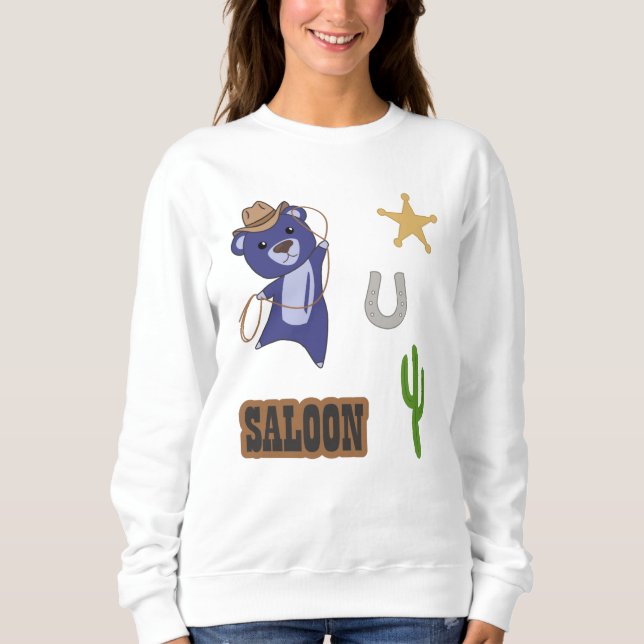 Moletom Saloon de Urso Cutelado Azul (Frente)