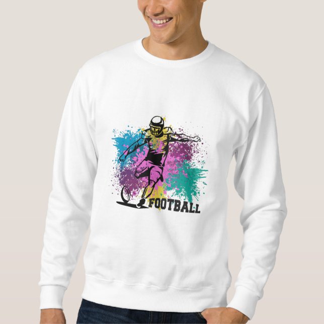 Moletom Salpicos de Cores de Futebol Americano Grunge (Frente)