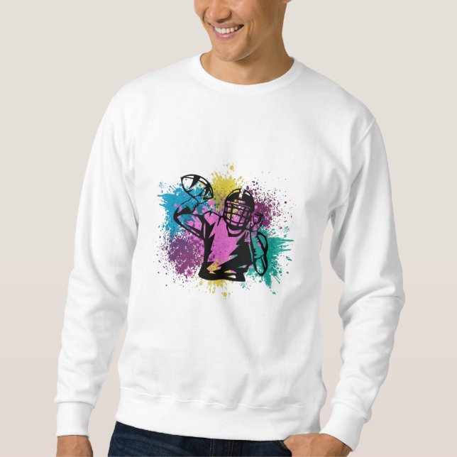 Moletom Salpicos de Cores de Futebol Americano Grunge (Frente)