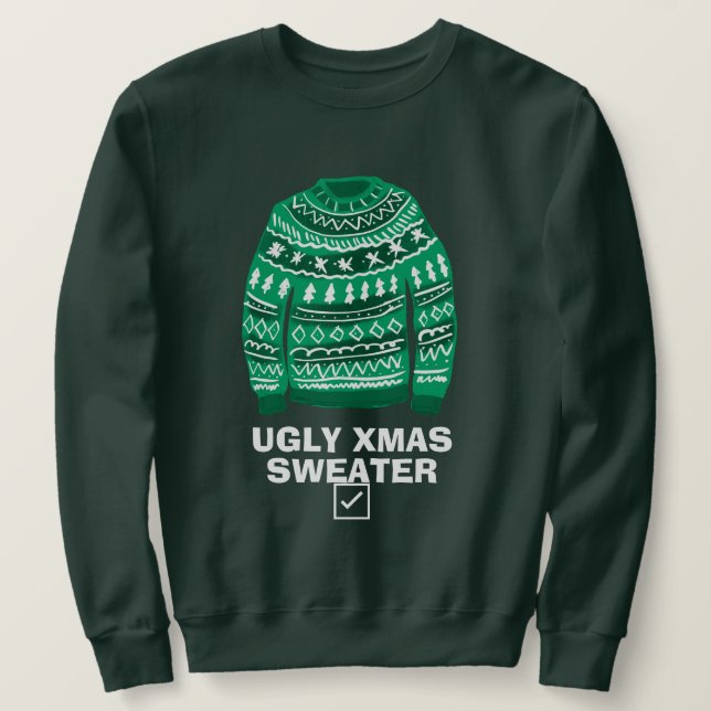 Moletom Saltador da festa Ugly Xmas verde personalizado (Frente do Design)