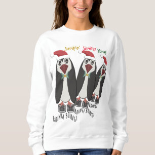 Moletom Saltando o Natal iminente - Pinguins engraçados