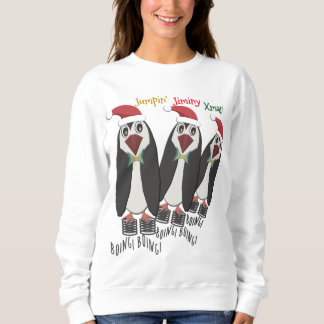 Moletom Saltando o Natal iminente - Pinguins engraçados