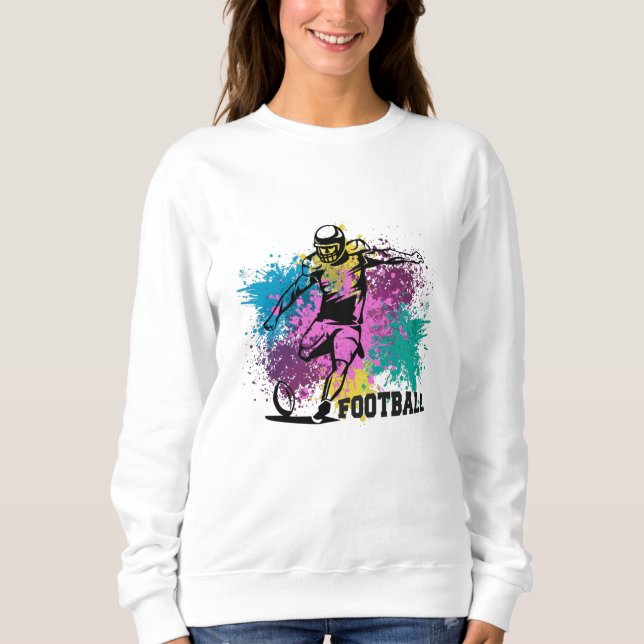 Moletom Saltos de Cor Grungy de Futebol Americano (Frente)