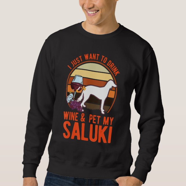 Moletom Saluki And Wine Persian Greyhound Saluki (Frente)