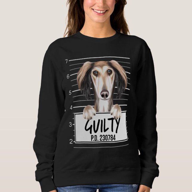 Moletom Saluki Mugshot Guilty Dog (Frente)