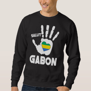 Moletom Salut Gabon Com Bandeira Gabonesa Em Um Gab De Amo