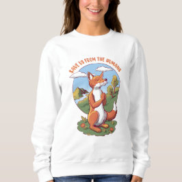 Moletom Salve-nos dos Humanos – Design da Raposa Orante