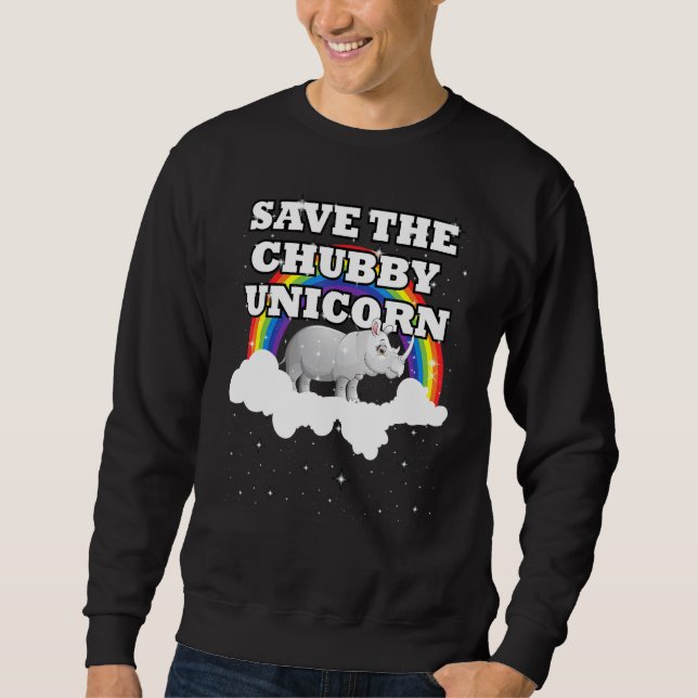 Moletom Salve O Chubby Cute Unicorn Rainbow Rhino Idea (Frente)