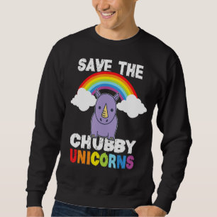 Moletom Salve O Chubby Unicórns Engraçado Cute Rhino Rainb