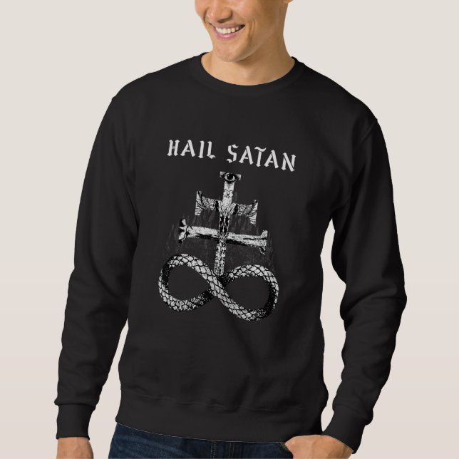 Moletom Salve Satanás I Versos da Cruz Satânica (Frente)