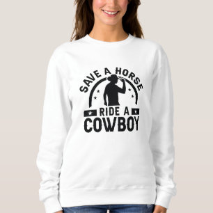 Moletom Salve Um Cavalo Andando Um Cowboy