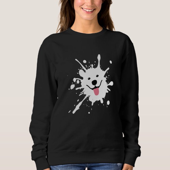 Moletom Samoyed Splatter Happy Puppy Dog Face   (Frente)