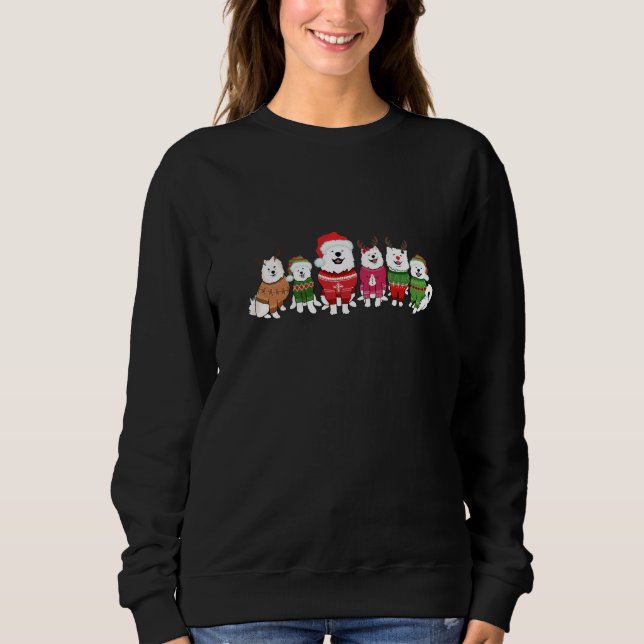 Moletom Samoyeds in Christmas jumpers (Frente)