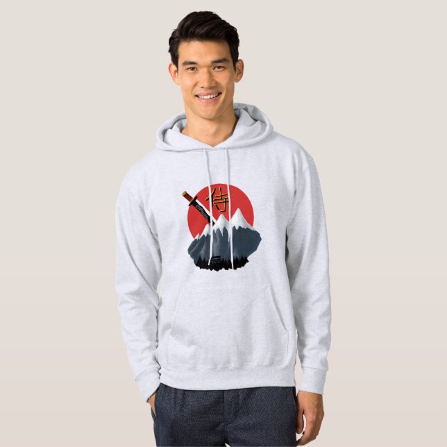 Moletom Samurai Bushido Sweatshirt - Katana & Sun Japanese (Frente Completa)