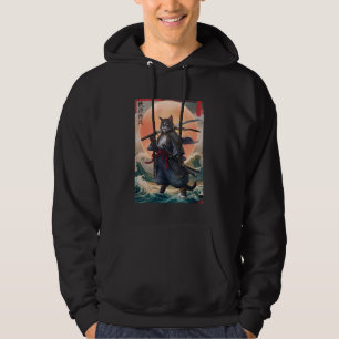 Moletom Samurai Cat Art Japonês Vintage Ninja Cat