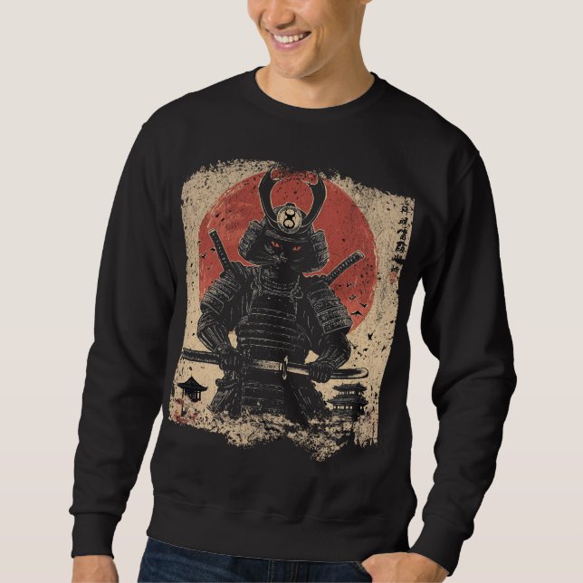 Moletom Samurai Cat Warrior Art Lovers (Frente)