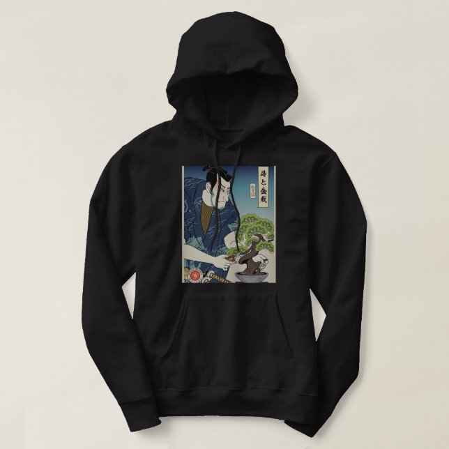 Moletom Samurai E Bonsai Tree Ukiyoe, Guerreiro Japonês Lo (Frente do Design)