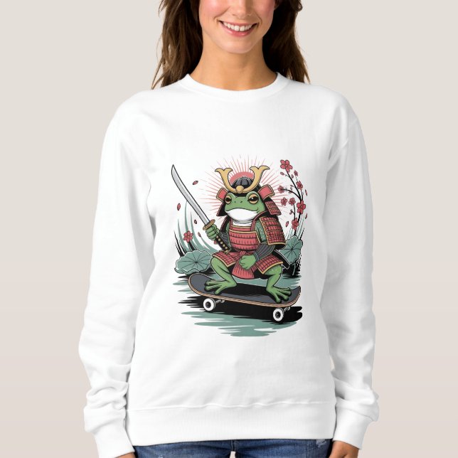 Moletom  Samurai frog warrior Basic Sweatshirt (Frente)