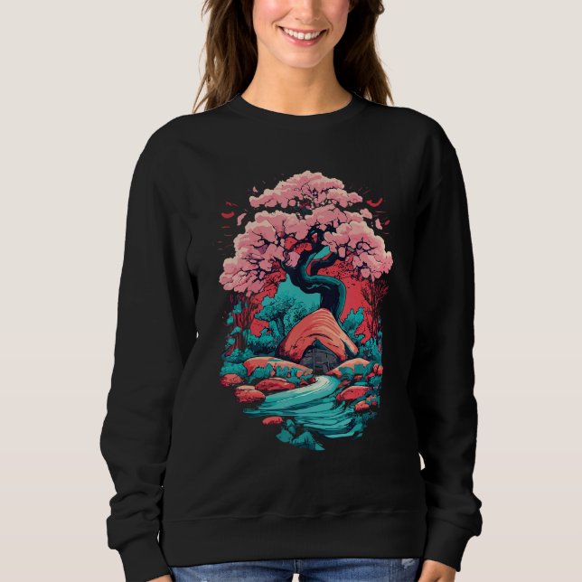 Moletom Samurai Japonês Art Cherry Blossom Sakura Graphura (Frente)