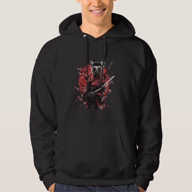 Moletom Samurai Lemur Japonês Lemur Lover Warrior Sakura (Frente)