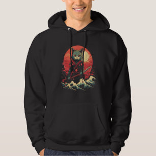 Moletom Samurai Ninja Cat Retro Tatuagem Gráfico 4