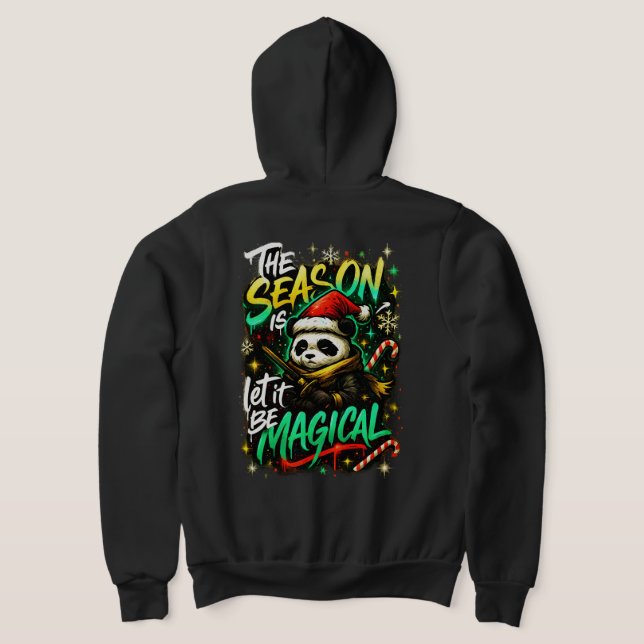 Moletom Samurai Panda Christmas Magic Edgy Winter Holiday (Postura das costas)