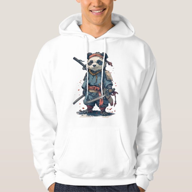 Moletom Samurai Panda Steadfast: O Guerreiro Azul (Frente)