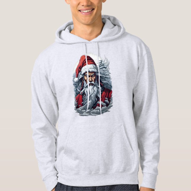 Moletom Samurai Papais noeis Warrior Christmas Art Gift (Frente)