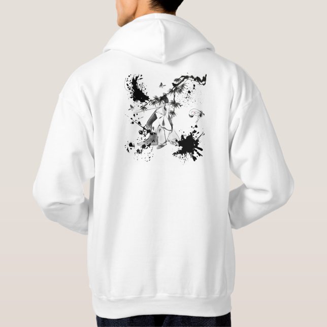 Moletom Samurai Sob a Pinheiro - Estilo de Tinta Sumi-e (Verso)